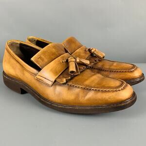 TOD'S Size 8 Brown Distressed Leather Tassels Loafers